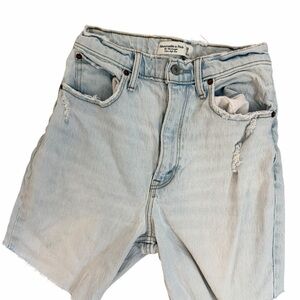 Abercrombie & Fitch Light Blue High-Rise Denim Shorts